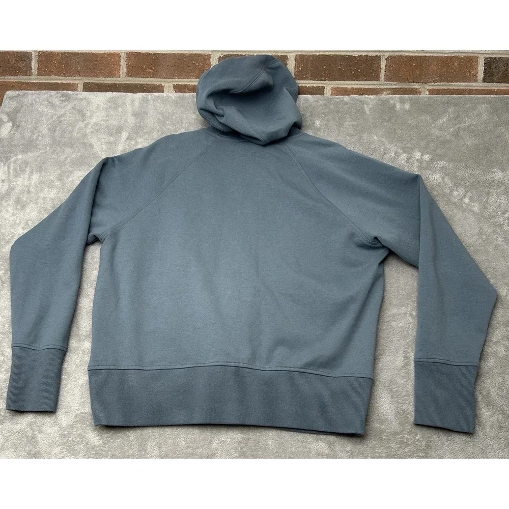 Old Navy Mens Active Dynamic Fleece Quilted Hybrid Zip Up Hoodie Blue Gray Large
